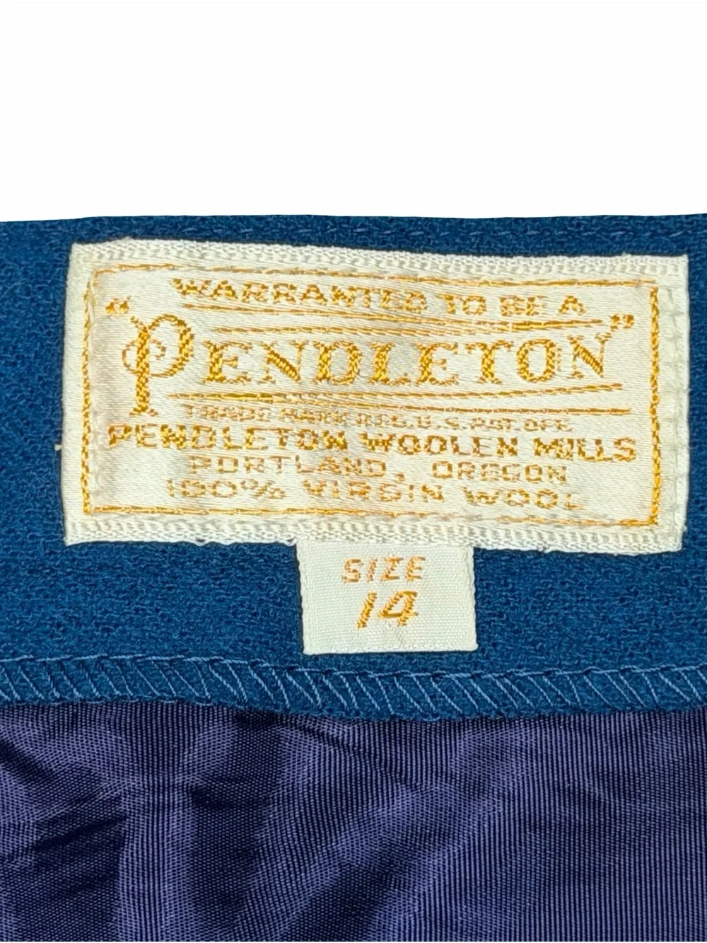 Vintage Pendleton 100% Virgin Wool Size 14 Wool Pencil Midi Skirt Minimalist